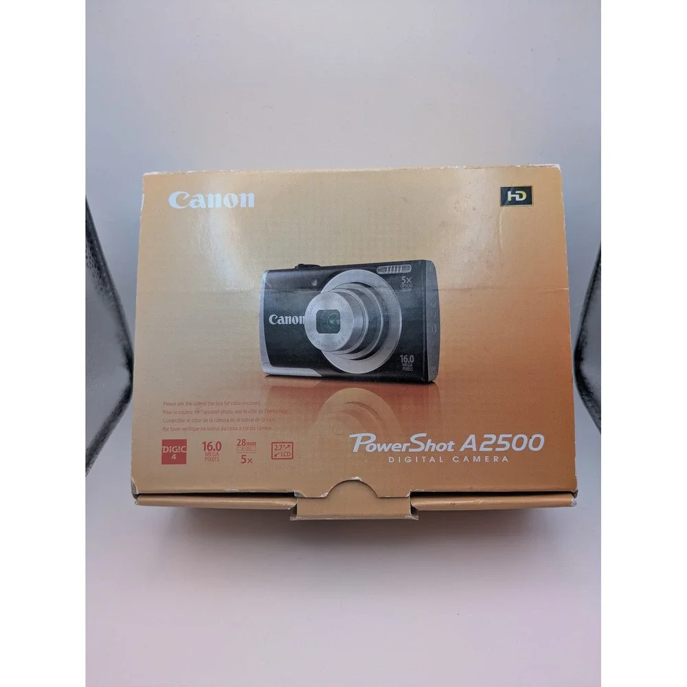 Canon PowerShot A2500 Digital Camera Box and Pictured Manuals ONLY- NO CAMERA